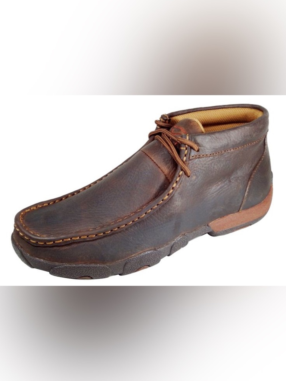 TWISTED X WOMEN'S CHUKKA DRIVING MOCS brown leather lace ups size 9 in EUC